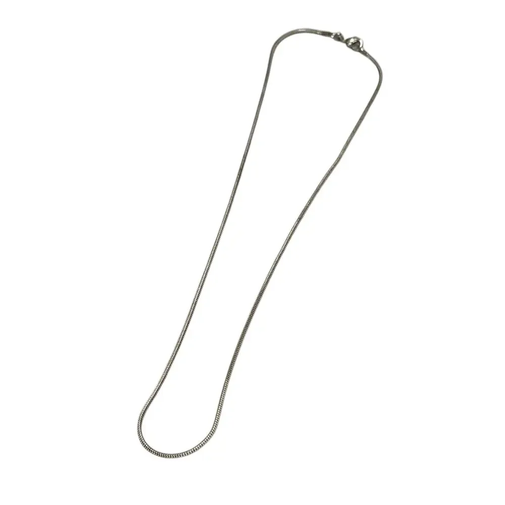 Silver Tone Snake Chain Necklace 18 Inch Layering Chain Lobster Clasp - Picture 5 of 5
